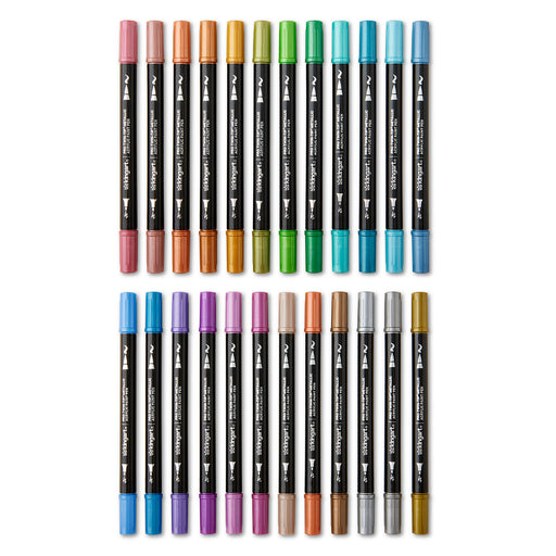 MIYA Dual Nib Acrylic Markers brush & fine 24 kleuren | Be Creative Shop MIYA Dual Nib Acrylic Markers brush & fine 24 kleuren | Be Creative Shop