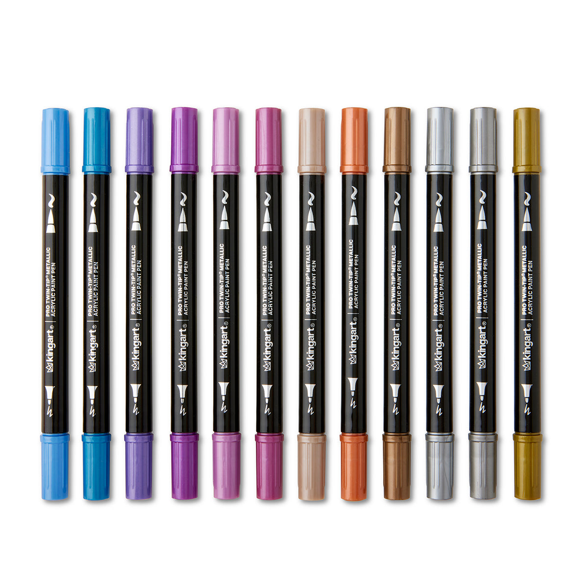 PRO Twin-Tip™ Acrylic Paint Pens - 24 Metallic Colors — KINGART