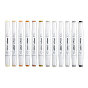 PRO Double-Ended Alcohol Markers 12 Neutral Colors - Pro - KINGART