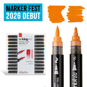 Twin-Tip Acrylic Paint Brush Pens - 12 Classic Colors - MARKERS & PENS - KINGART