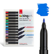 Acrylic Paint Markers - Fine Tip - 12 Classic Colors - MARKERS & PENS - KINGART