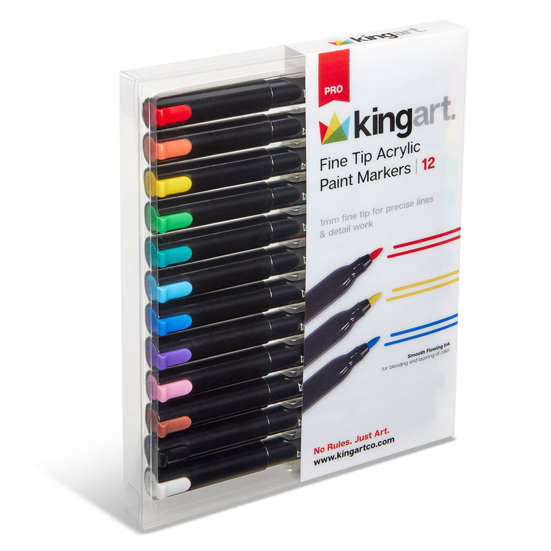 Acrylic Paint Markers - Fine Tip - 12 Classic Colors
