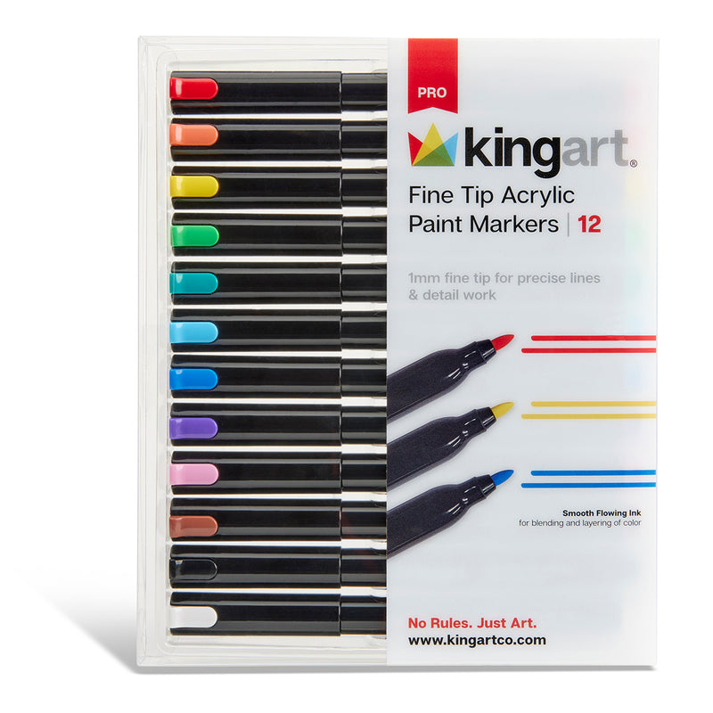 Acrylic Paint Markers - Fine Tip - 12 Classic Colors