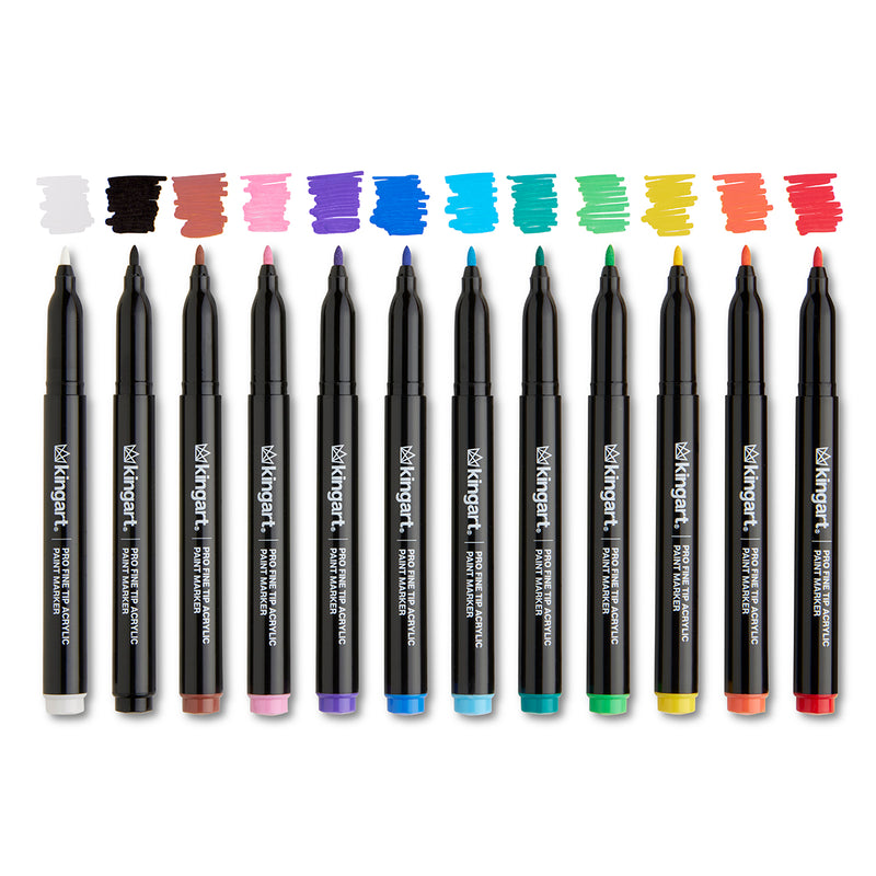 Acrylic Paint Markers - Fine Tip - 12 Classic Colors