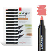 PRO Acrylic Paint Markers - 2mm Bullet Tip - 12 Earth Tones - MARKERS & PENS - KINGART
