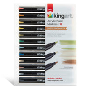 PRO Acrylic Paint Markers - Bullet Tip - 12 Earth Tones - MARKERS & PENS - KINGART