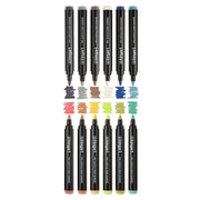 PRO Acrylic Paint Markers - Bullet Tip - 12 Earth Tones - MARKERS & PENS - KINGART
