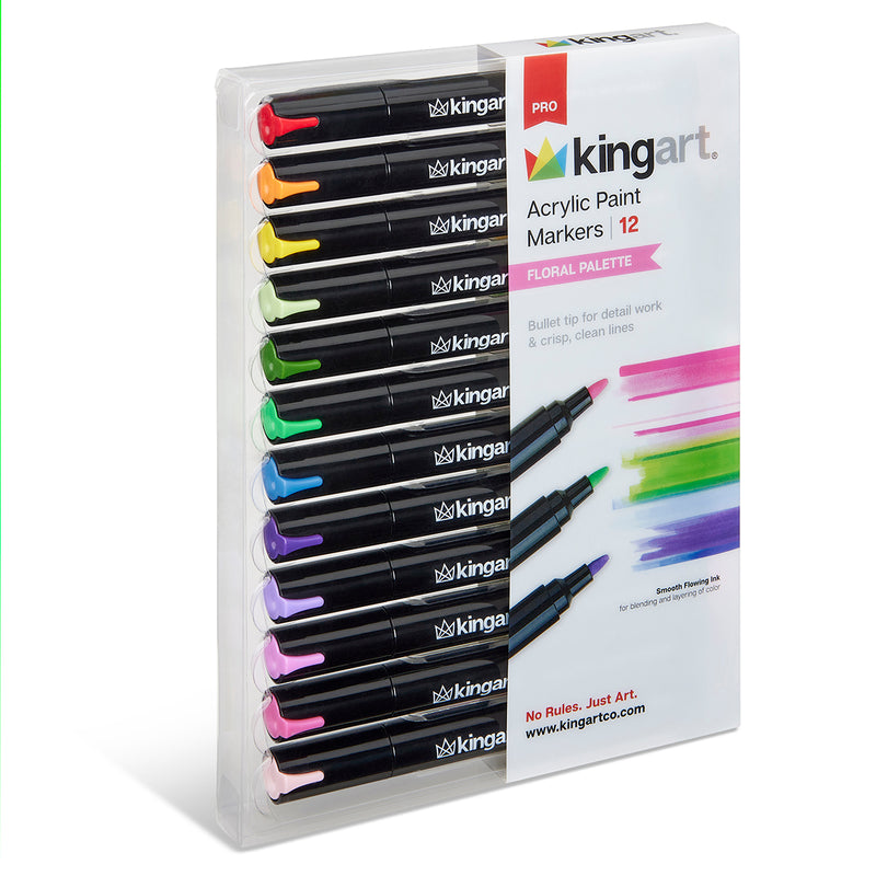 PRO Acrylic Paint Markers 12 Floral Colors - MARKERS & PENS - SHANGHAI CMB IMPORT & EXPORT CO., LTD