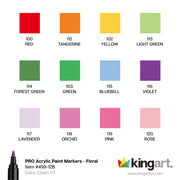 Acrylic Paint Markers - 12 Floral Colors - MARKERS & PENS - KINGART