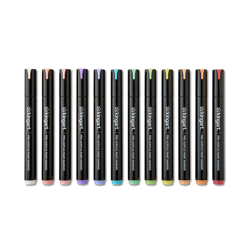 PRO Acrylic Paint Markers 12 Pastel Colors - MARKERS & PENS - KINGART