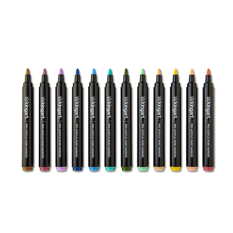 PRO Acrylic Paint Markers 12 Vintage Colors - MARKERS & PENS - KINGART