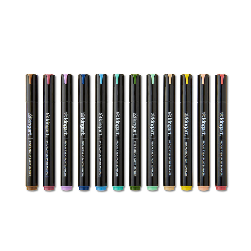 PRO Acrylic Paint Markers 12 Vintage Colors - MARKERS & PENS - KINGART