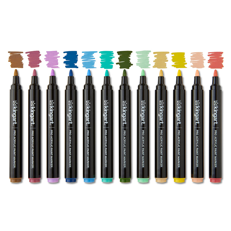 PRO Acrylic Paint Markers 12 Vintage Colors - MARKERS & PENS - KINGART