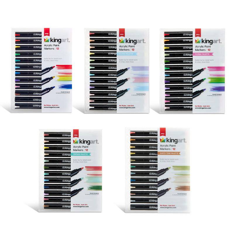 PRO Acrylic Paint Markers - 2mm Bullet Tip - 60pc Bundle - MARKERS & PENS - KINGART