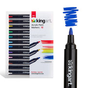 Acrylic Paint Markers 12 Bright Colors - Pro - KINGART