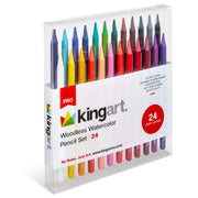 Woodless Watercolor Pencils 24 Colors - Pro - KINGART
