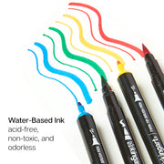 Twin-Tip™ Brush Pens 12 BRIGHT Colors - Pro - KINGART