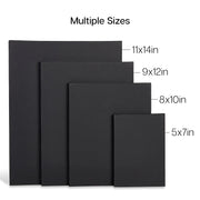 Black Canvas Panels 8 pc - STRETCHED CANVAS & PANEL BOARDS - KINGART