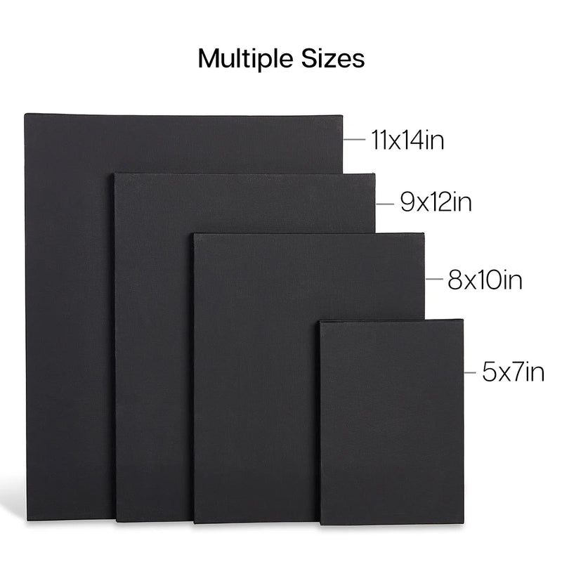 Black Canvas Panels 8 pc - STRETCHED CANVAS & PANEL BOARDS - KINGART