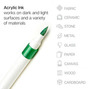 Acrylic Paint Brush Tip Markers 24 Metallic Colors - Studio - KINGART