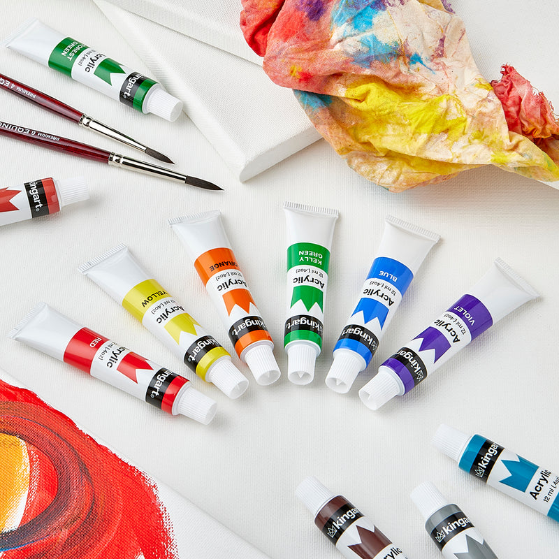 24 Color Piant Acrylic Paint 24 Colors 12ml — KINGART
