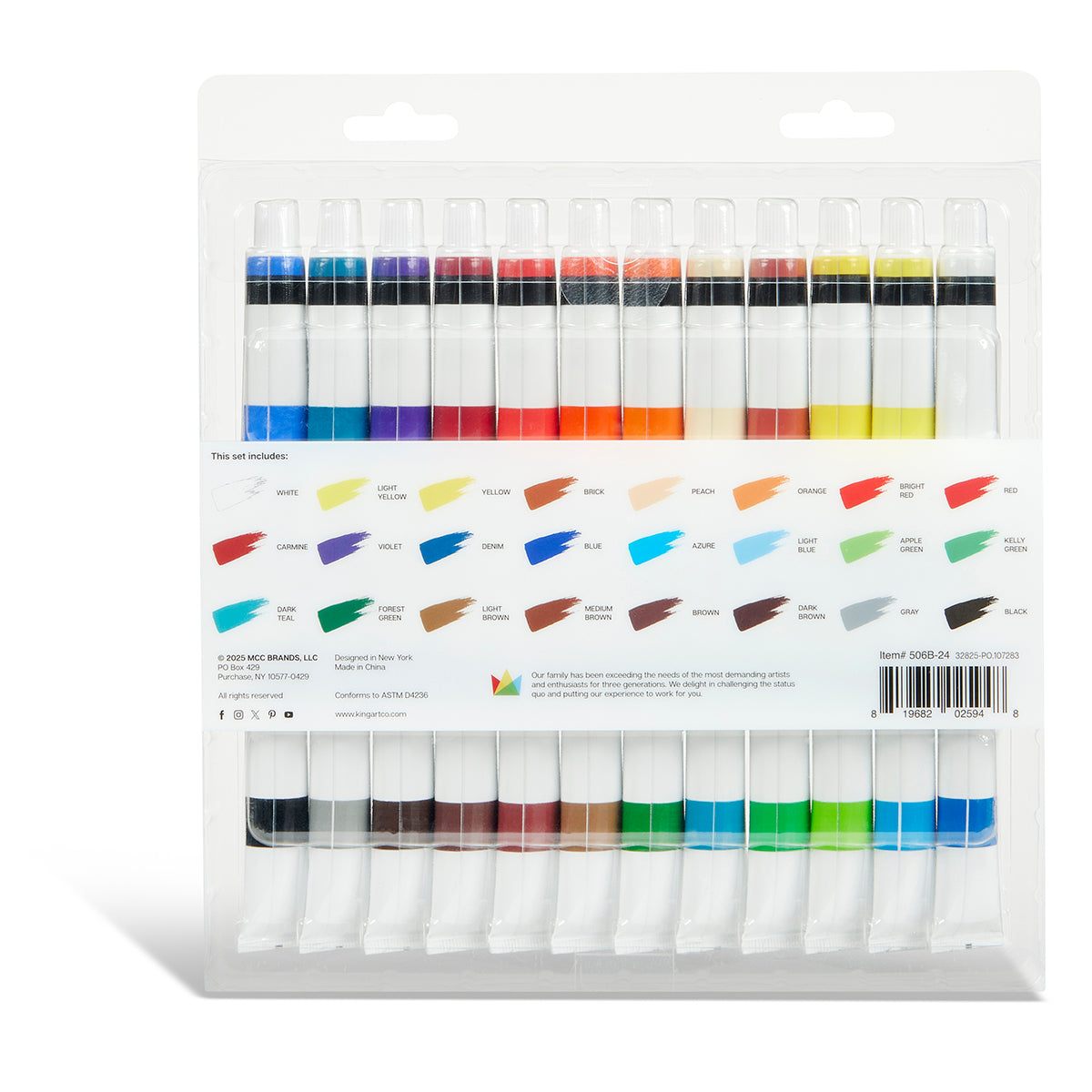 Acrylic Paint 24 Colors 12ml — KINGART