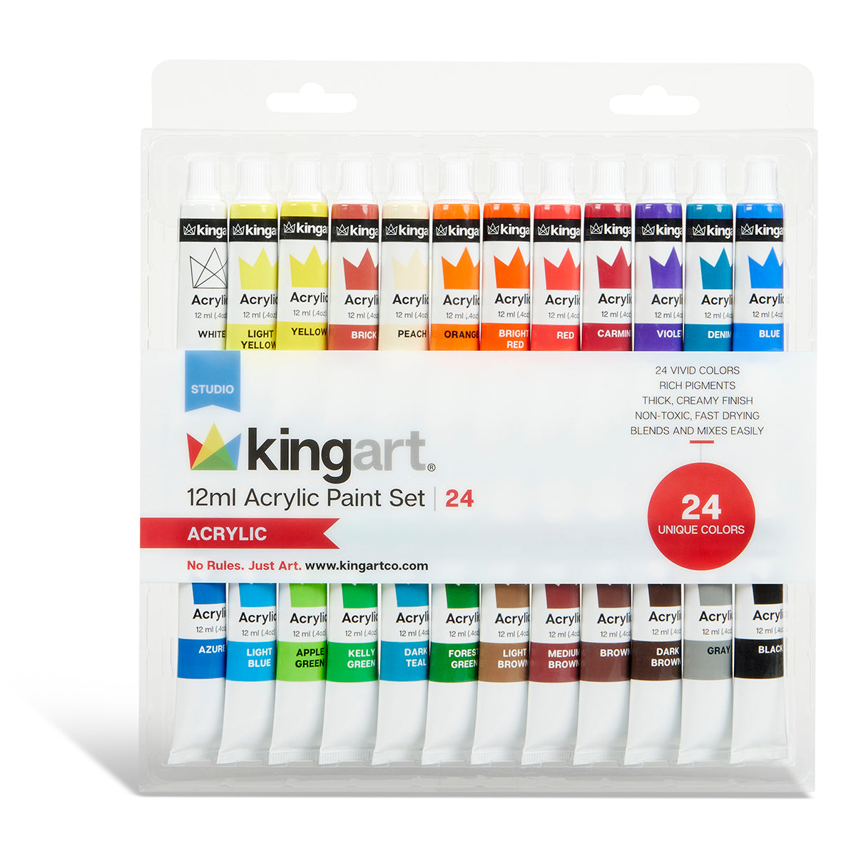 Acrylic Paint 24 Colors 12ml — KINGART