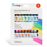 Acrylic Paint 18 Metallic Colors - Studio - KINGART®