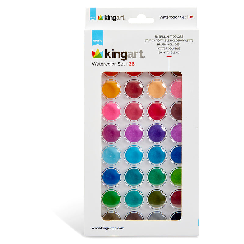 Watercolor Pan Set, 36 Colors - Studio - KINGART®