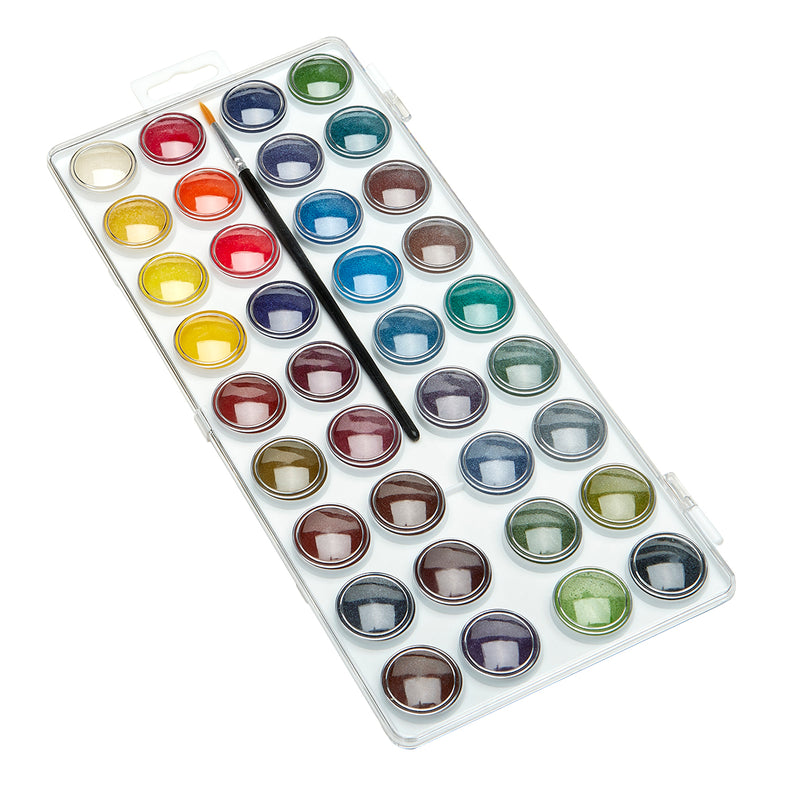 Watercolor Paint Set, 36 Pearlescent Colors - Studio - KINGART®