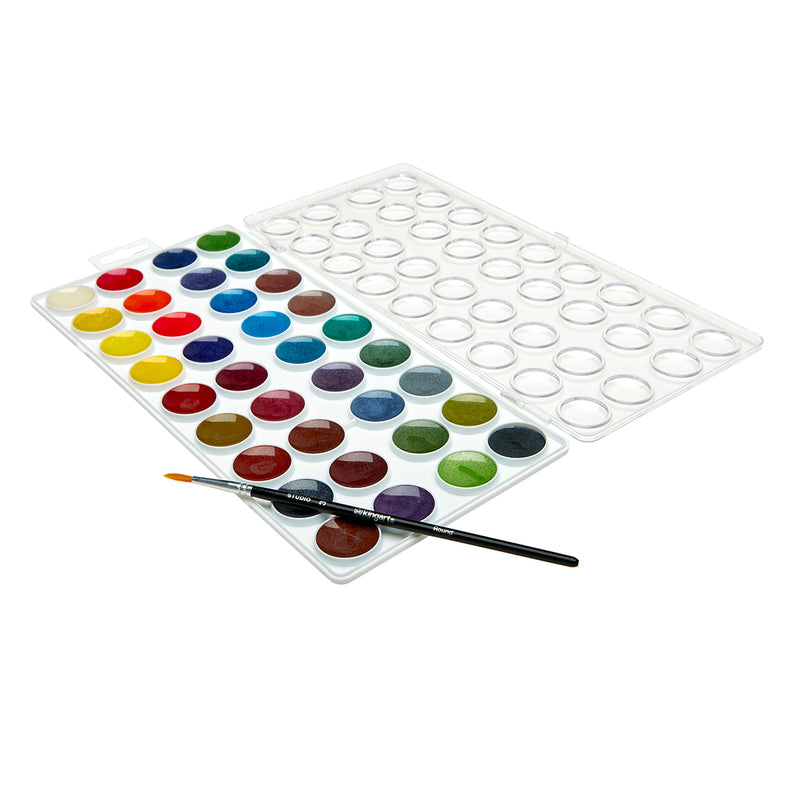 Watercolor Paint Set, 36 Pearlescent Colors - Studio - KINGART®