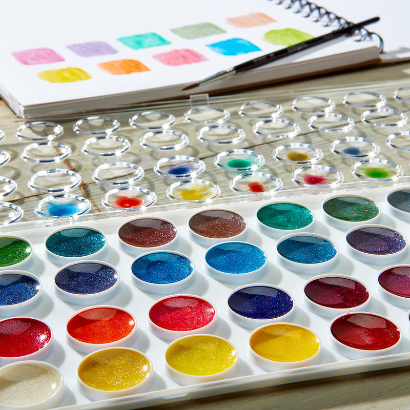 Watercolor Paint Set, 36 Pearlescent Colors - Studio - KINGART®
