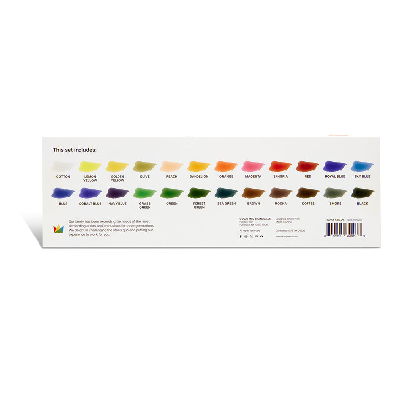 PRO Watercolor Half Pans in Metal Box – 24 Colors