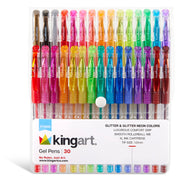 Gel Pens, Soft Grip, 30 Glitter Colors - Studio - KINGART®