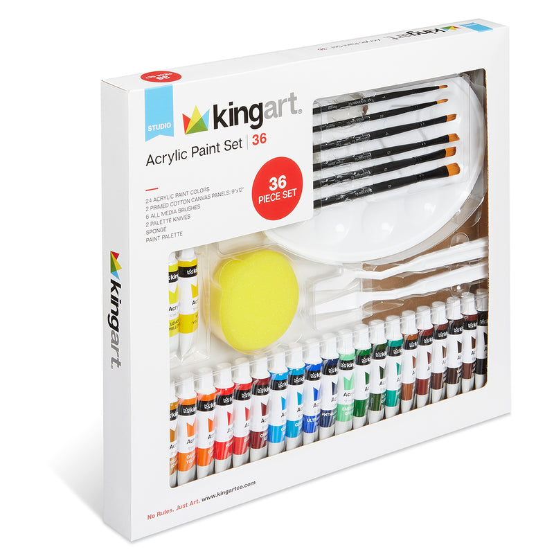 Acrylic Painting Starter Set 36 Pcs - Studio - KINGART®