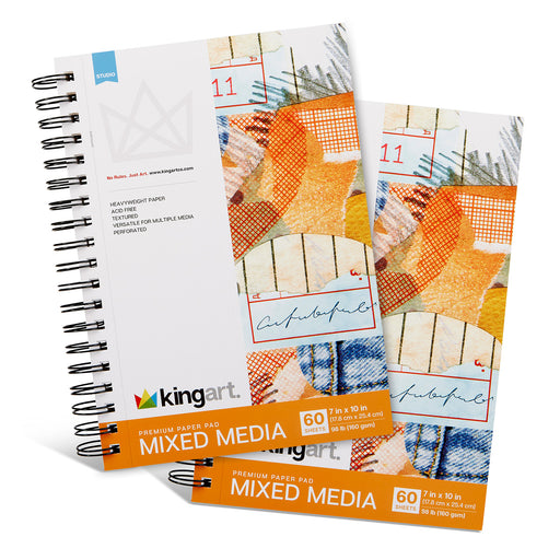 Mixed Media Sketchbooks – 7" x 10" (2 Pack, 60 Sheets Each) - Studio - KINGART
