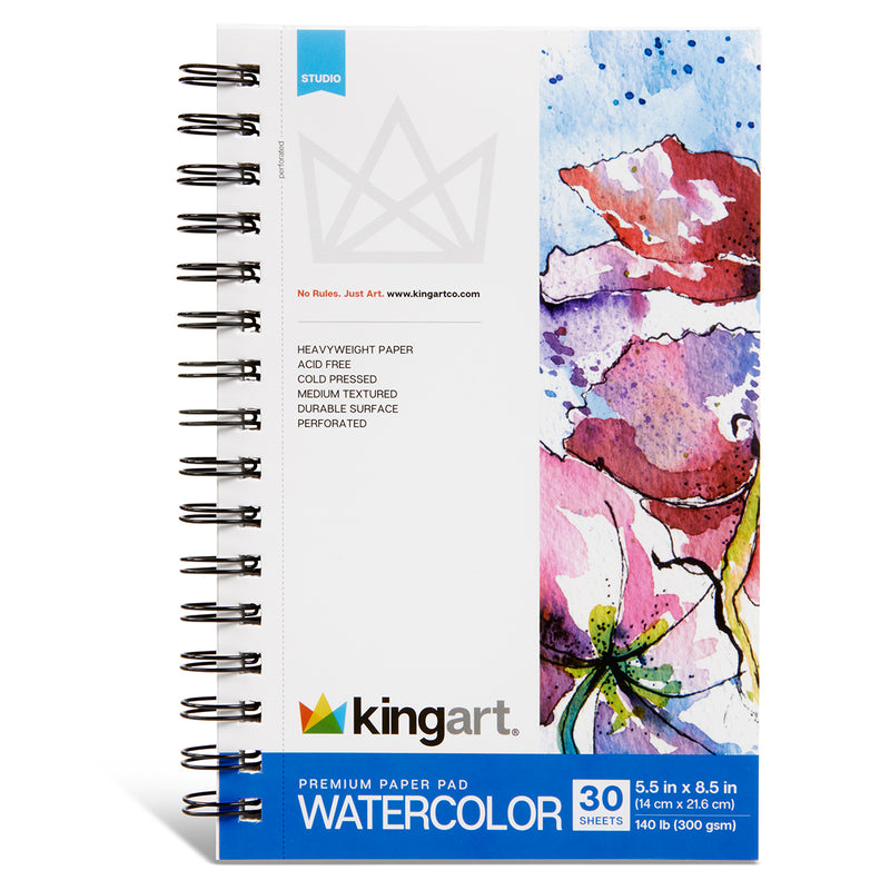 Watercolor Paper Pad, Cold Pressed, Acid Free & Perforated, 5.5 X 8.5", 30 Sheets
