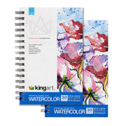 Watercolor Paper Pads – 5.5" x 8.5" (2 Pack, 30 Sheets Each) - Studio - KINGART