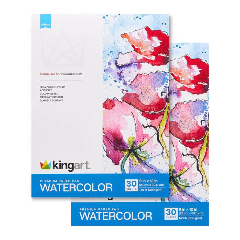 Watercolor Paper Pads – 9" x 12" (Top Bound, 2 Pack)