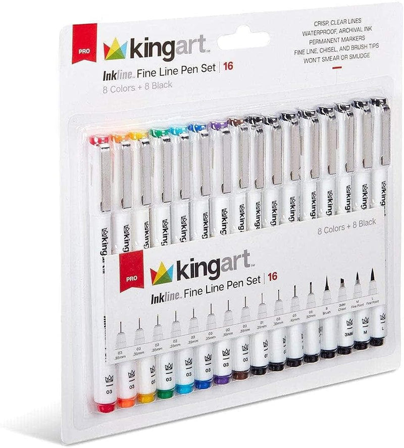 Inkline™ Fine Line Pens 16 pc - Pro - KINGART