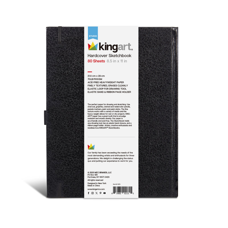 Hardcover Sketchbook 8.5x11 80 Pages - ARTIST PAPER - KINGART