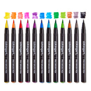 Real Watercolor Brush Pens 12 Colors - Pro - KINGART