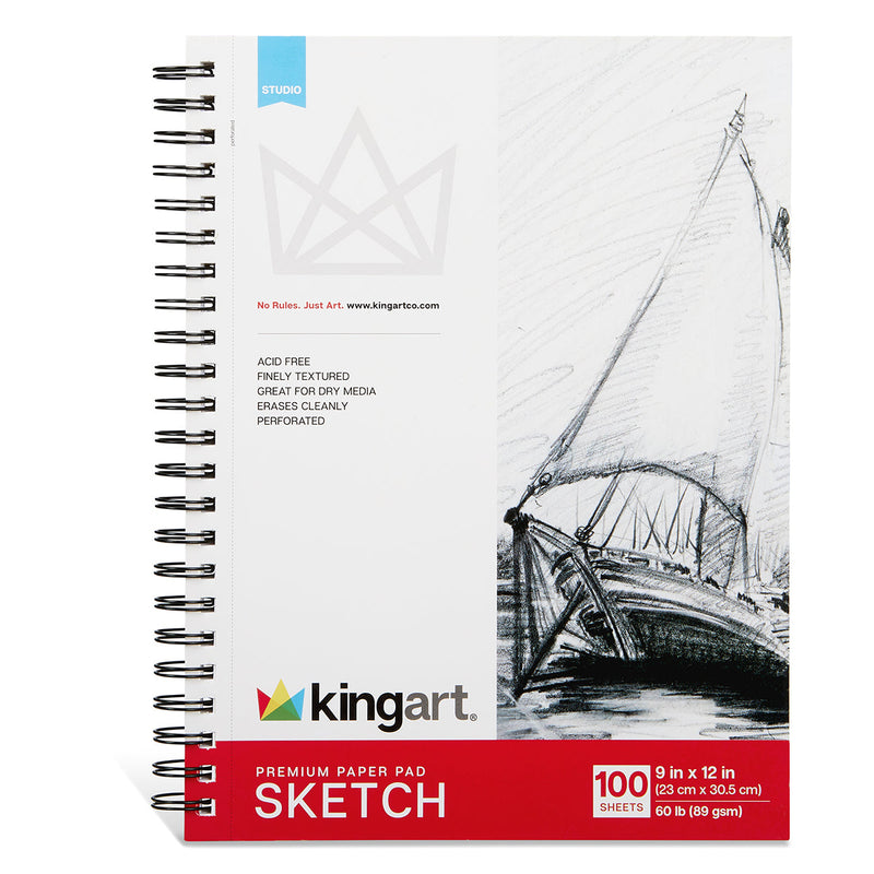 Sketch Pad 9” x 12” 100 Sheets - Studio - KINGART®