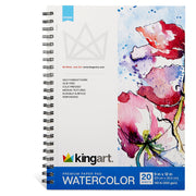 Watercolor Paper Pad, Spiral Bound, 9” X 12”, 20-Sheets - Studio - KINGART®