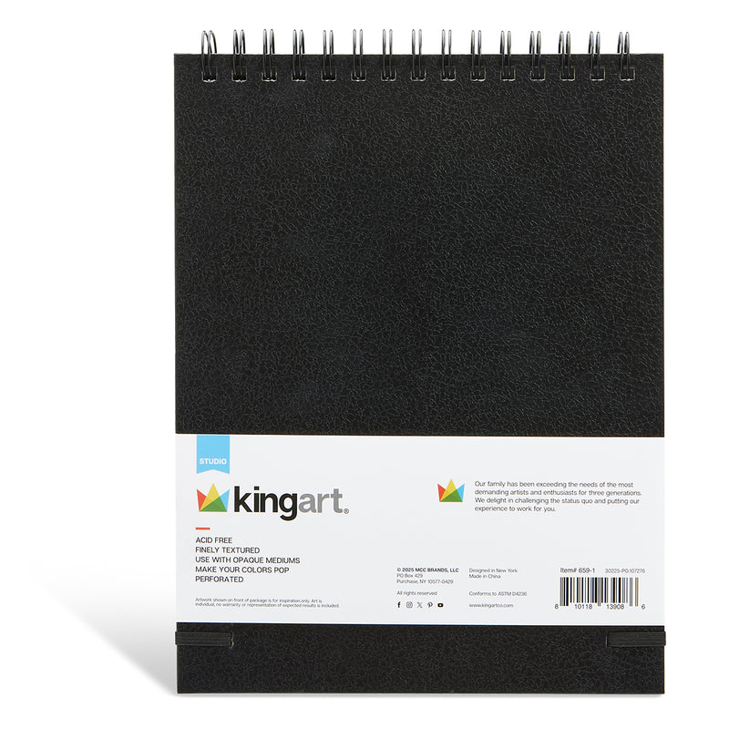 Black Paper Sketchbook  8" x 10.5" - 75 Sheets - ARTIST PAPER - KINGART