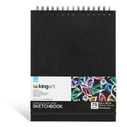 Black Paper Sketchbook  8" x 10.5" - 75 Sheets - ARTIST PAPER - KINGART