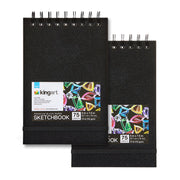 Black Paper Sketchbook – 5" x 7.5" | 75 Sheets Each | 2-Pack - ARTIST PAPER - KINGART