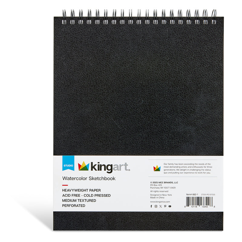 Watercolor Sketchbook Bundle – Spiral Pad + Hardcover Journal 2 Pack (5.5x5.5", 10x12") - ARTIST PAPER - KINGART