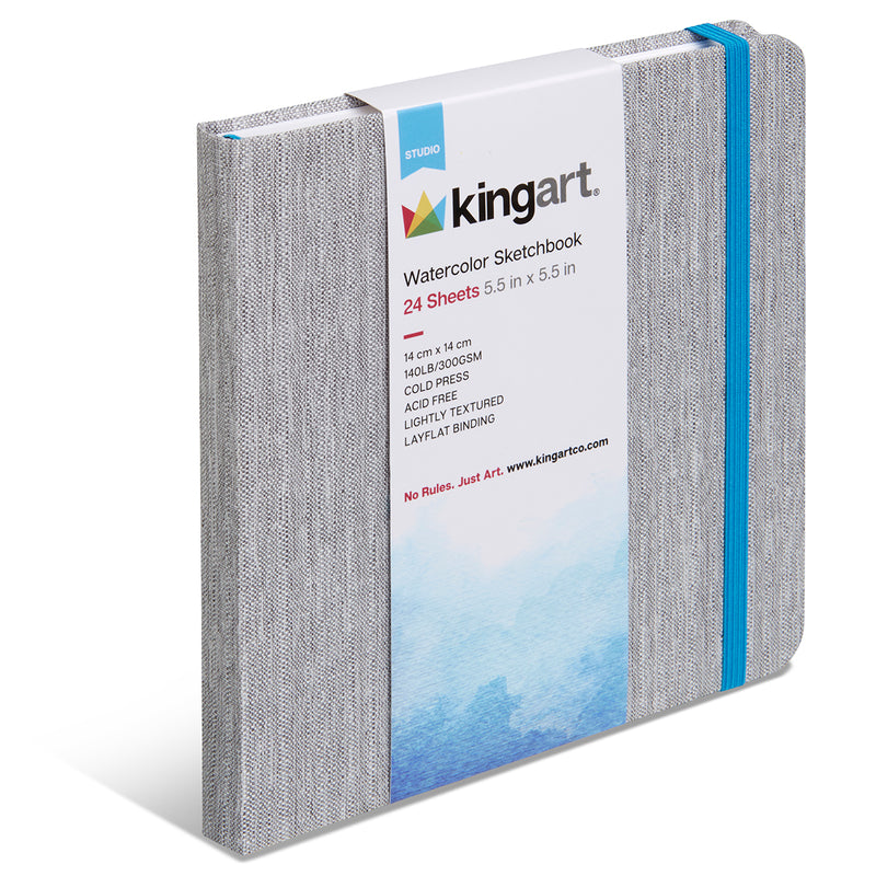 Hardcover Watercolor Sketchbook - 5.5” x 5.5” 140lb (300g) - 2 pack - 24 Sheets