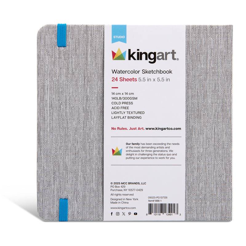 Watercolor Sketchbook Bundle – Spiral Pad + Hardcover Journal 2 Pack (5.5x5.5", 10x12") - ARTIST PAPER - KINGART